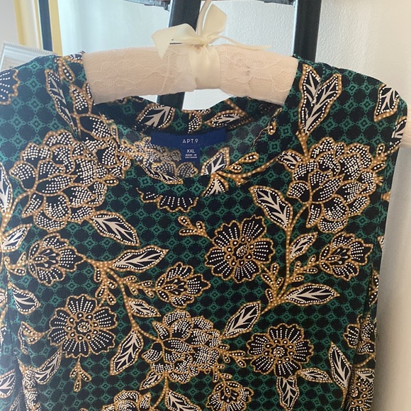 GREEN FLORAL PRINT DRESS NWT SZ XXL - Picture 3 of 6